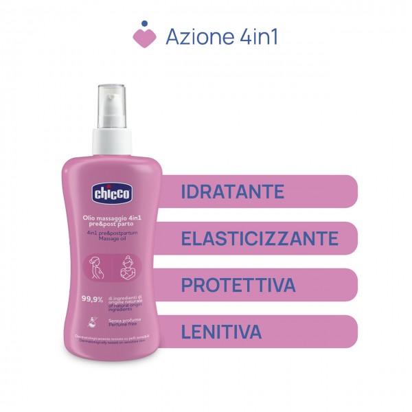 Chicco Olio per massaggio pre e post parto 4 in 1
