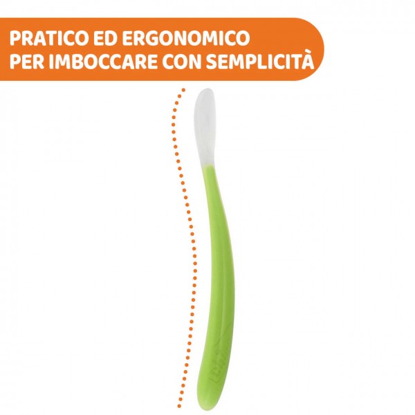 Cucchiaio Morbido Chicco Silicone 6M+ Verde 