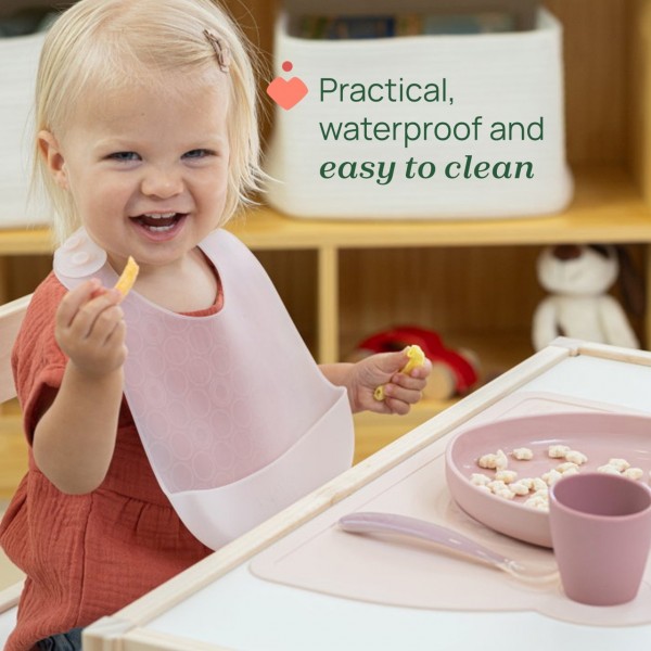 Bavaglino in Silicone Chicco Easy Roll Rosa
