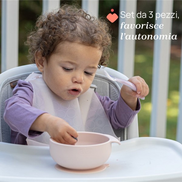 Set Pappa Chicco Easy Start in Silicone Rosa 6m+