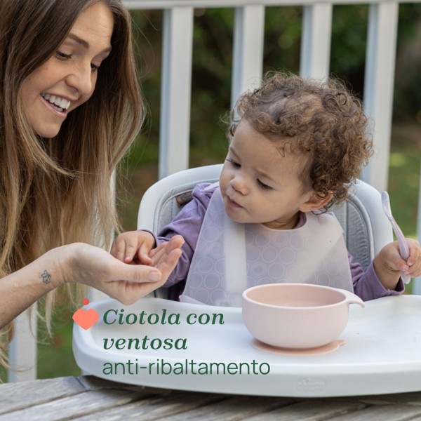 Set Pappa Chicco Easy Start in Silicone Rosa 6m+
