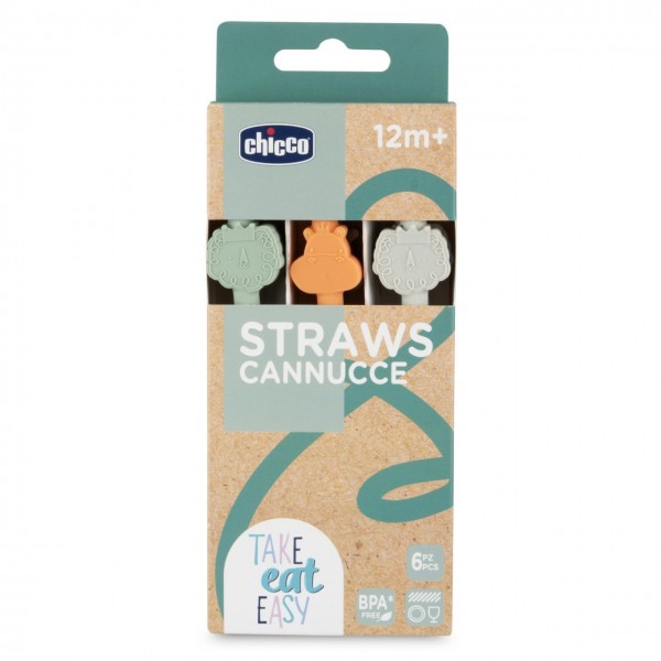 Chicco Cannucce in silicone - 6pcs 12M+ 