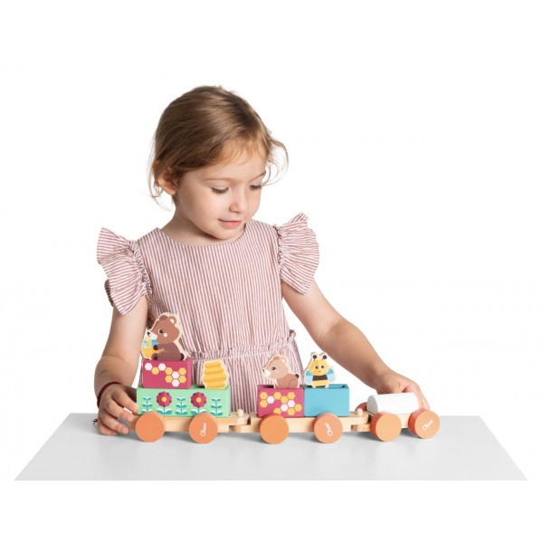 Gioco Montessoriano Chicco My Wood Friends Treno degli Orsetti