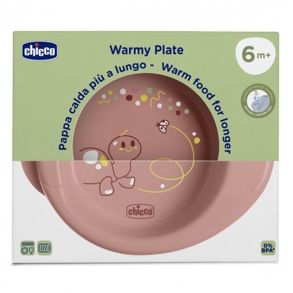 Piatto Pappa Calda Chicco Warmy Plate Rosa