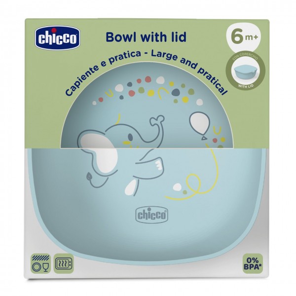 Ciotola con Coperchio Chicco Azzurro 6m+