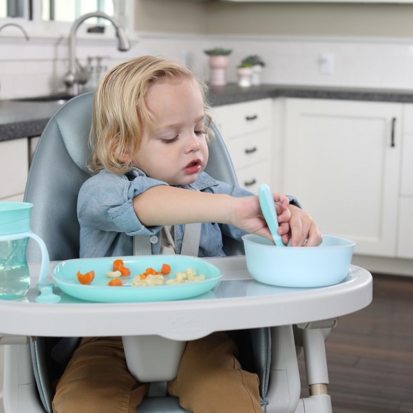 Set Ciotola e Piatto Piano Chicco Azzurro 12m+