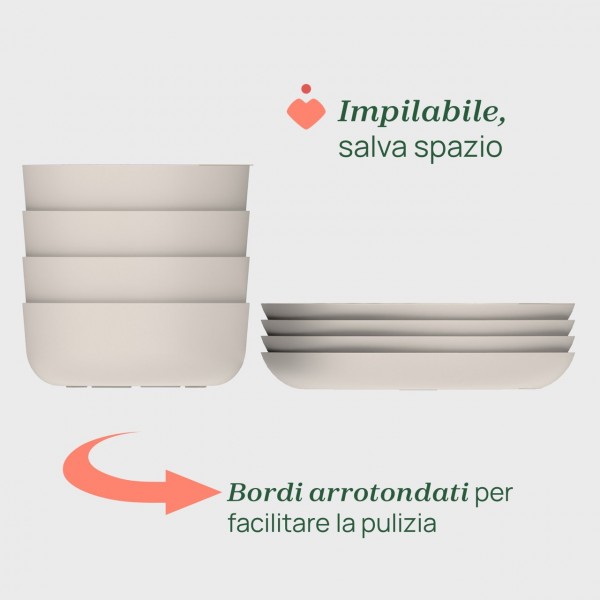 Set Ciotola e Piatto Piano Chicco Rosa 12m+