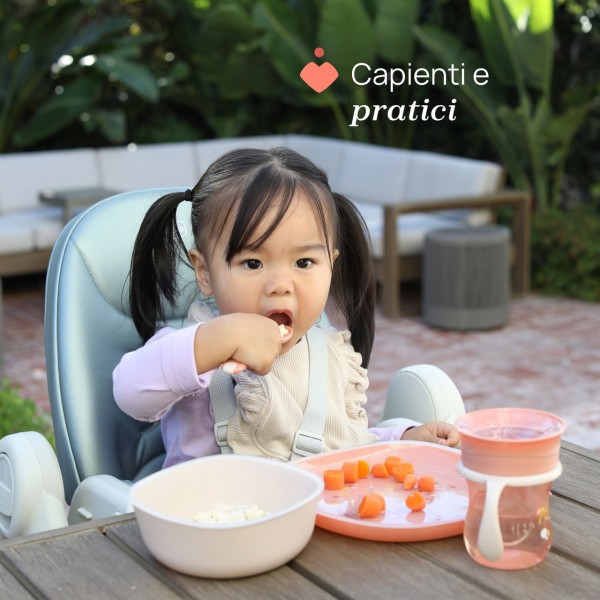 Set Ciotola e Piatto Piano Chicco Azzurro 12m+
