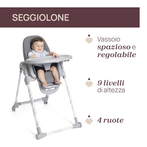 Seggiolone Chicco Polly Armonia evolutivo da 0 Mesi a 40 kg Carrara