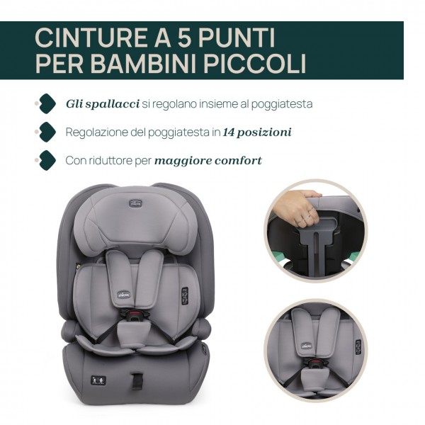 Chicco Seggiolino auto Gro-Up i-Size (76-150 cm) Stone