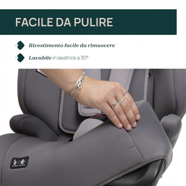 Chicco Seggiolino auto Gro-Up i-Size (76-150 cm) Stone