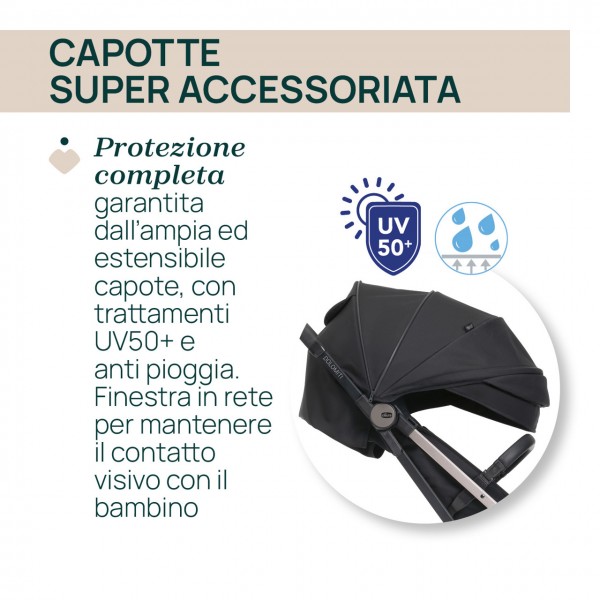 Passeggino Chicco Dolomiti Charcoal Portata 22 Kg