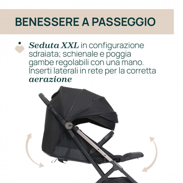 Passeggino Chicco Dolomiti Charcoal Portata 22 Kg