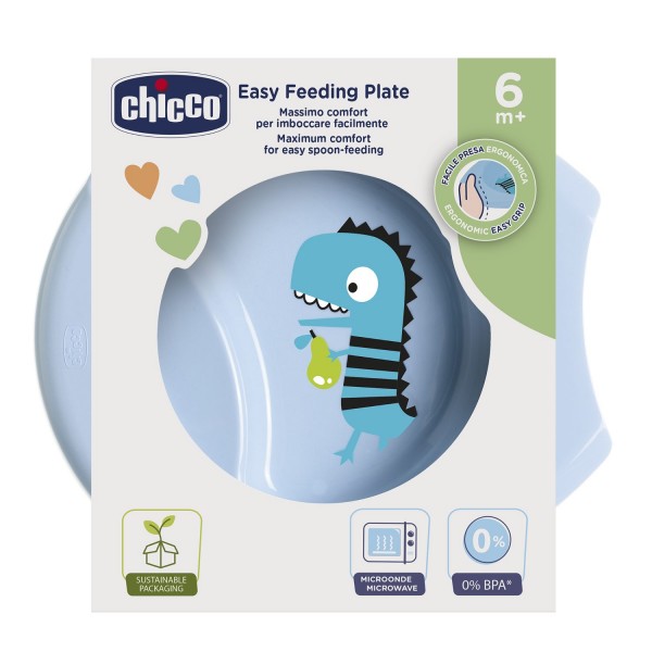 Piatto Pappa Chicco Easy Feeding Plate Azzurro