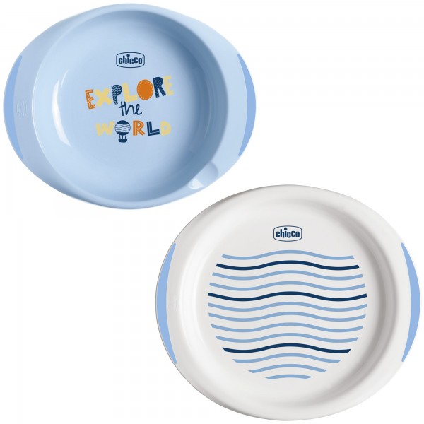Set Piatti Chicco Baby's Dish Set Azzurro 2 pz