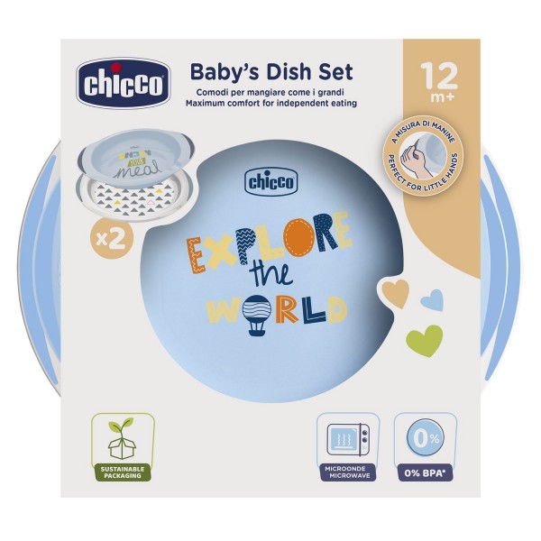 Set Piatti Chicco Baby's Dish Set Azzurro 2 pz