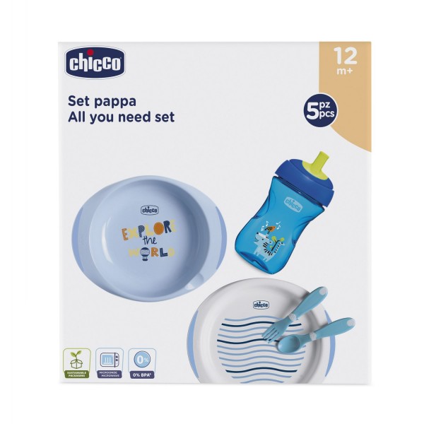 Set Pappa Chicco All You Need Set Azzurro 12m+