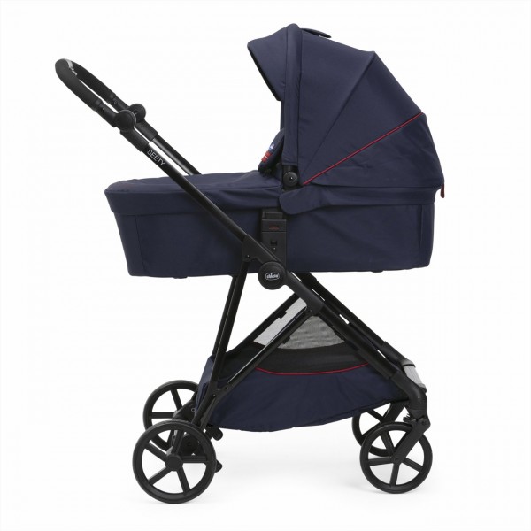 Trio Chicco Seety Oxford Blue con Seggiolino Kory Essential i-Size Black