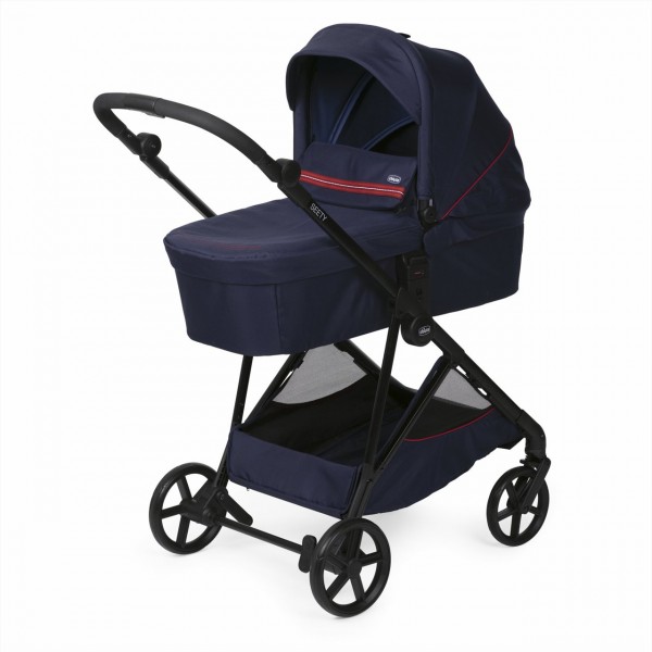 Trio Chicco Seety Oxford Blue con Seggiolino Kory Essential i-Size Black
