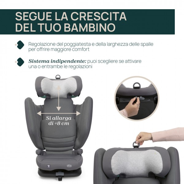 Seggiolino Auto Chicco Fold&Go S (100-150 cm) Glam Grey 3+