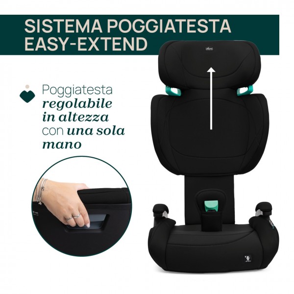 Seggiolino Auto Chicco Quizy Lite i-Size (100-150 cm) Pure Black 3+
