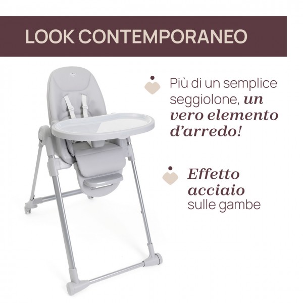 Seggiolone Chicco Polly Armonia Steel evolutivo da 0 Mesi a 40 kg