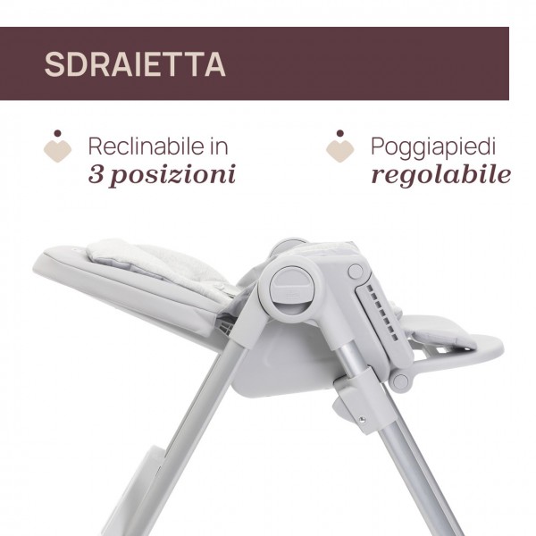 Seggiolone Chicco Polly Armonia Steel evolutivo da 0 Mesi a 40 kg