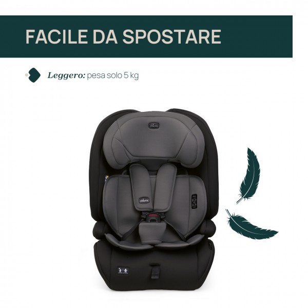 Chicco Seggiolino auto Gro-Up i-Size (76-150 cm) Pure Black