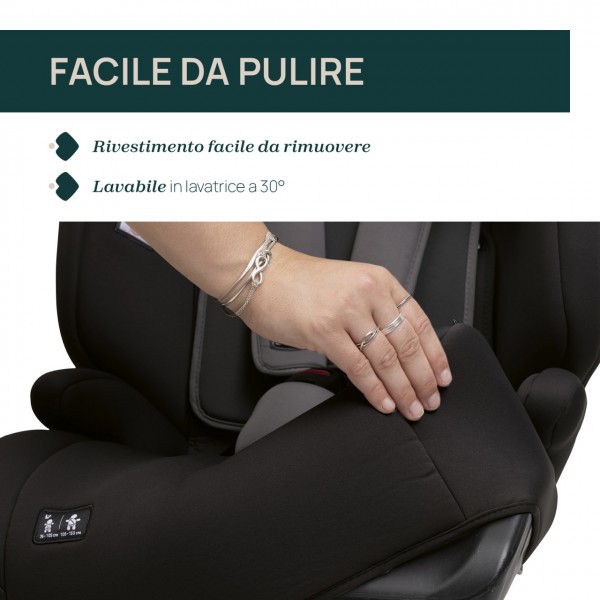 Chicco Seggiolino auto Gro-Up i-Size (76-150 cm) Pure Black