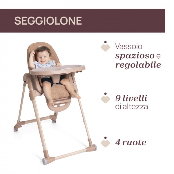 Seggiolone Chicco Polly Armonia Terracotta evolutivo da 0 Mesi a 40 kg
