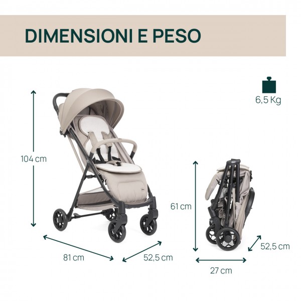 Passeggino Chicco Taormina Sandshell 0m+ Portata 22 Kg