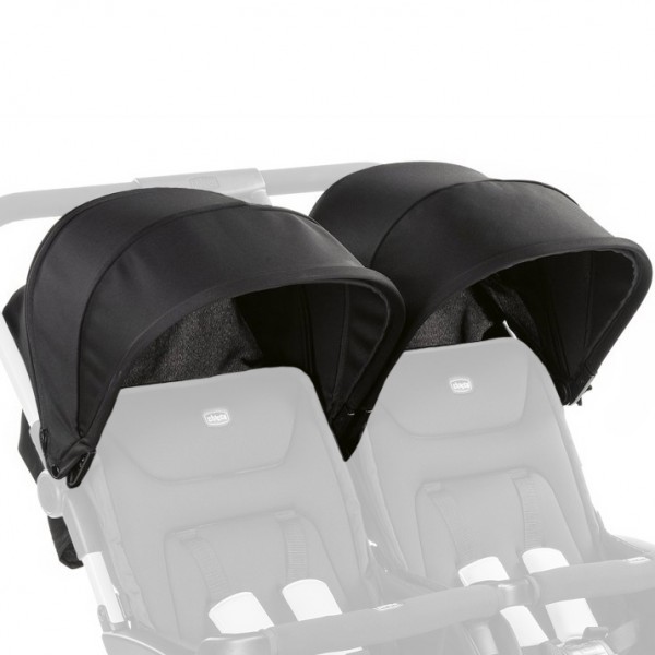 Cappottine Passeggino Gemellare Chicco Ohlala Twin Black Night