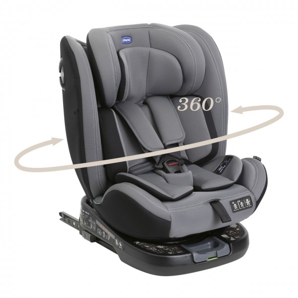 Seggiolino Auto Chicco Unico Evo Isofix i-Size Girevole 360 e Reclinabile Grey Black (40-150 cm)