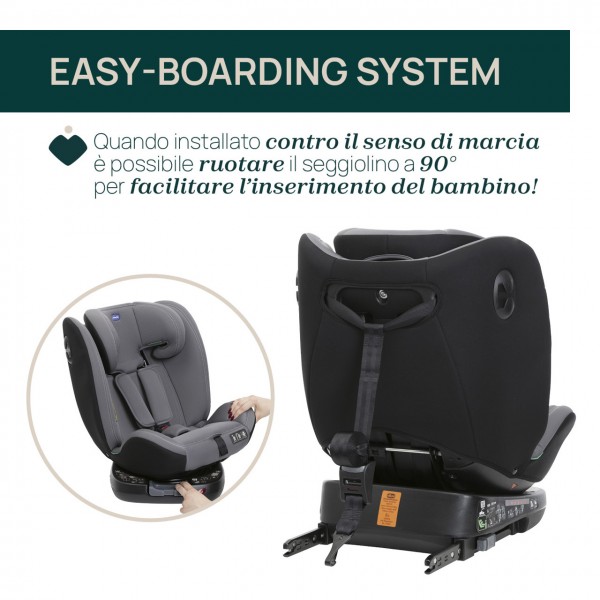 Seggiolino Auto Chicco Unico Evo Isofix i-Size Girevole 360 e Reclinabile Grey Black (40-150 cm)