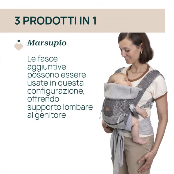 Chicco Marsupio Airy Hip Fit Pebble Portata 15 Kg