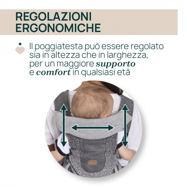 Chicco Marsupio Airy Hip Fit Pebble Portata 15 Kg