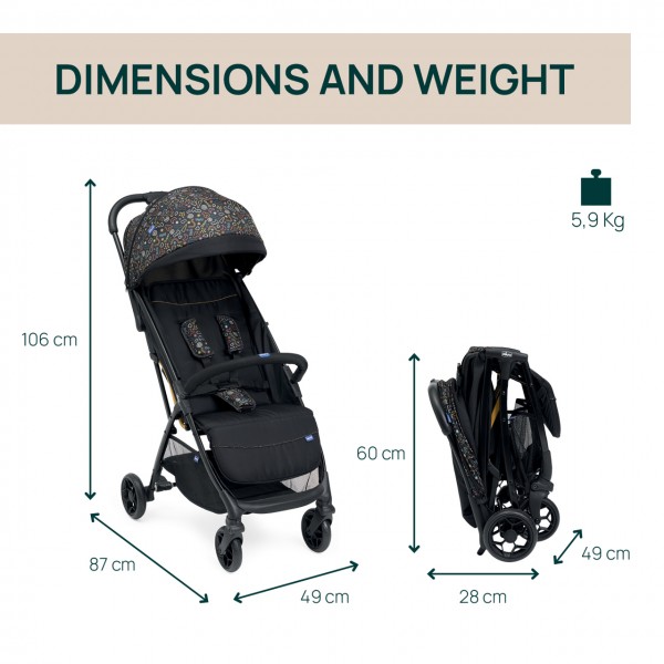 Passeggino Chicco Glee Playful Black