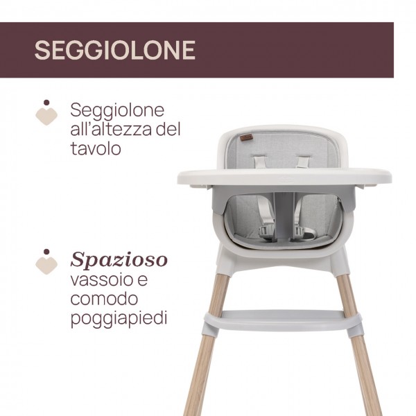 Seggiolone Chicco Zest Plus Wooden Grey