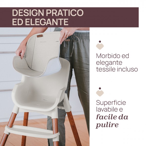 Seggiolone Chicco Zest Plus Wooden Grey