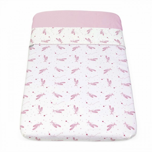 Set Lenzuola Superiore e Inferiore con Angoli Chicco Next 2 Me Pink Ballet 2pz
