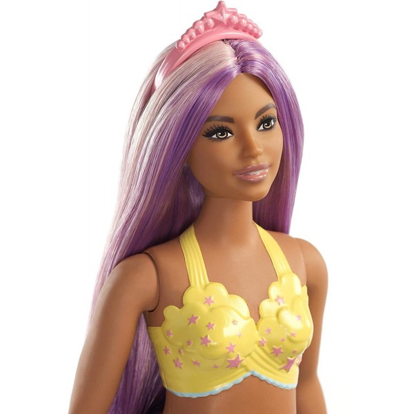  Bambola Barbie Dreamtopia Sirena Coda Arcobaleno Capelli Viola
