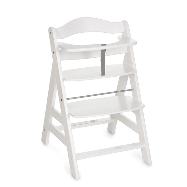 Seggiolone in Legno Hauck Alpha+ White con Imbottitura Cuscino Rainbow