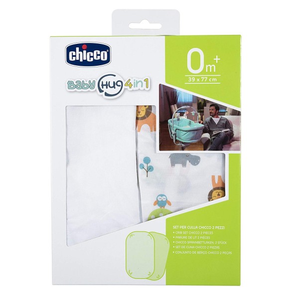 Set Lenzuola per Culla Chicco Baby Hug Little Animals 2pz