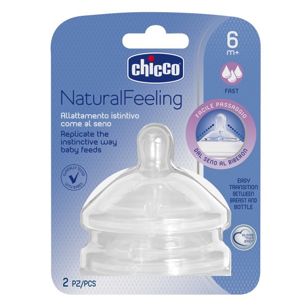 Set 2 Tettarelle Chicco NaturalFeeling 6m+ Flusso Veloce