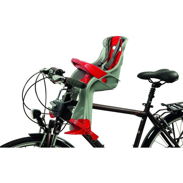 Seggiolino Bici Anteriore OkBaby Orion Argento/Rosso