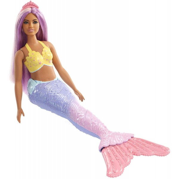  Bambola Barbie Dreamtopia Sirena Coda Arcobaleno Capelli Viola
