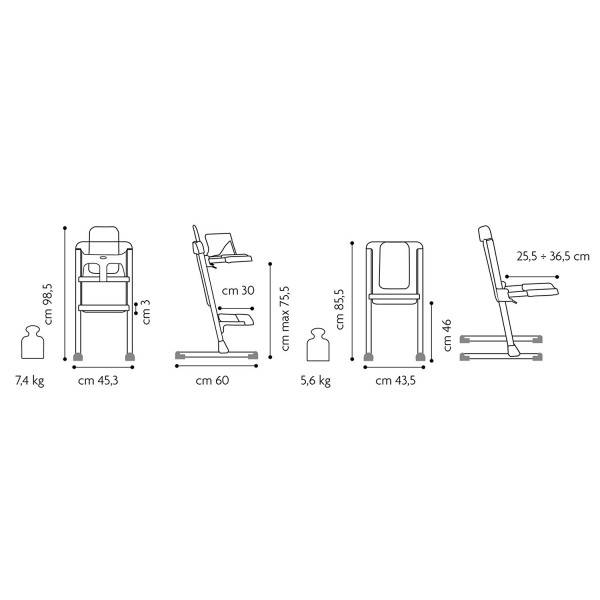 Seggiolone Brevi Slex Evo Bianco Neve