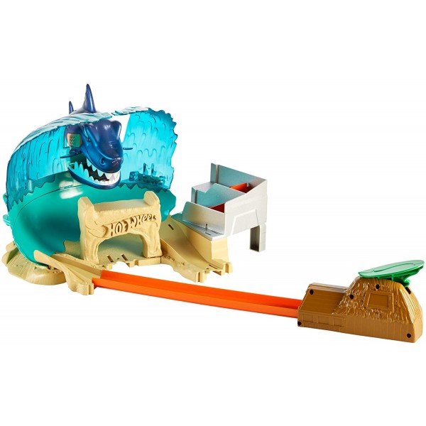 HOT WHEELS SFIDA LO SQUALO MEGA PLAYSET PER MACCHININE CON UN LANCIATORE A FORMA DI CAPANNO ESOTICO E UN VEICOLO GIOCO PER BAMBINI DI 4 ANNI ALTRO NORME IN OFFERTA