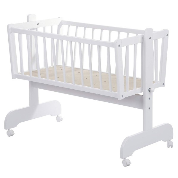 Culla a Dondolo Alvi Sina Bianco + Set Biancheria Elefant Beige