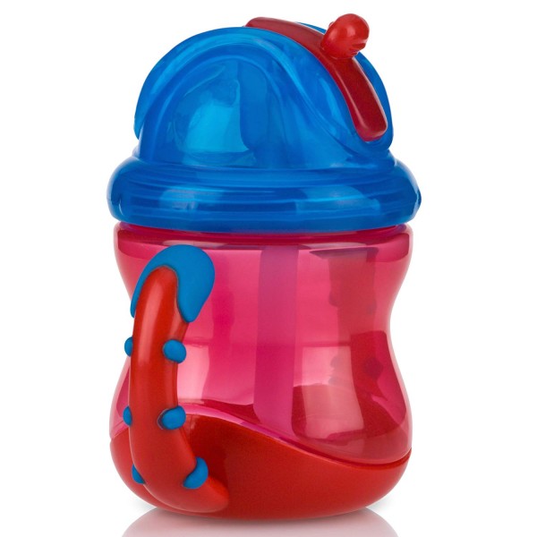 Tazza con Cannuccia Nuby Flip-It 240ml Rosso Blu